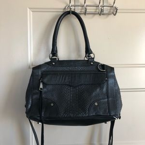 Black Rebecca Minkoff MAB snakeskin bag